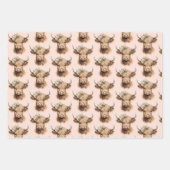 Boho Highland Cow Kindergeburtstag Party Geschenkpapier Set (Vorderseite 2)