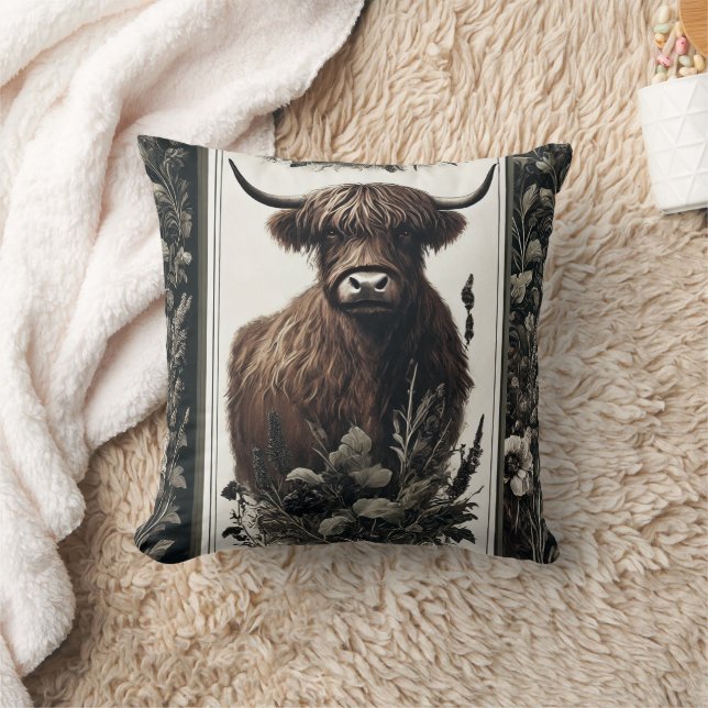 Boho Highland Cow Kissen (Decke)