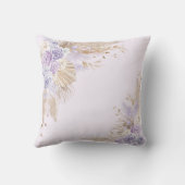 Boho Highland Cow Lavender Gold Floral Baby Girl Kissen (Rückseite)