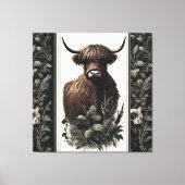 Boho Highland Cow Leinwanddruck (Vorderseite)