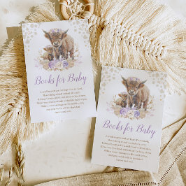 Boho Highland Cow Lilac Pampas Books for Baby Girl Begleitkarte