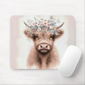 Boho Highland Cow Mousepad (Mit Mouse)