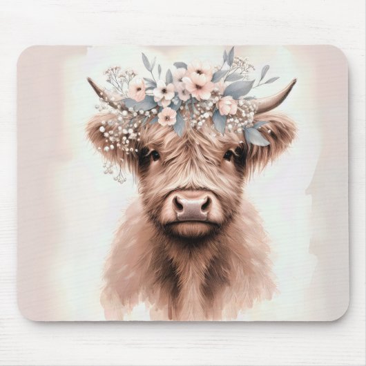 Boho Highland Cow Mousepad (Vorne)