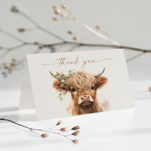 Boho Highland Cow Neutral Couples Baby Shower