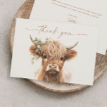 Boho Highland Cow Neutral Couples Baby Shower Dankeskarte<br><div class="desc">Boho Highland Kuh Neutral Paares Babydusche Danke Karte. Klicken Sie auf die Schaltfläche Bearbeiten/Personalisieren,  um dieses Design anzupassen.</div>