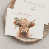 Boho Highland Cow Neutral Couples Baby Shower Dankeskarte