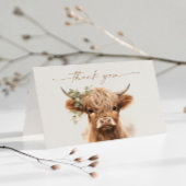 Boho Highland Cow Neutral Couples Baby Shower Dankeskarte
