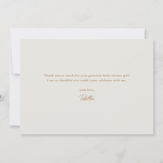 Boho Highland Cow Neutral Couples Baby Shower Dankeskarte (Rückseite)