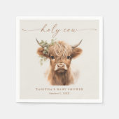 Boho Highland Cow Neutral Couples Baby Shower Serviette (Vorderseite)