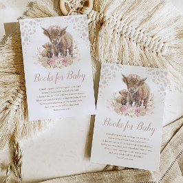 Boho Highland Cow Pink Pampas Books for Baby Girl Begleitkarte