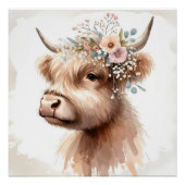 Boho Highland Cow Poster (Vorderseite)