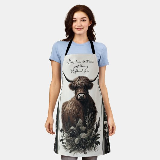 Boho Highland Cow Schürze (Getragen)