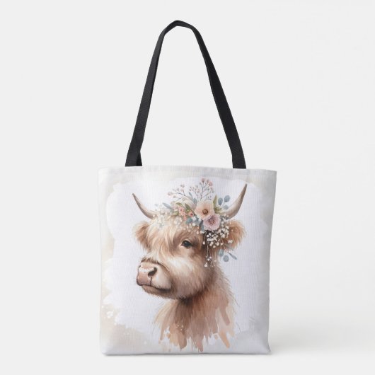 Boho Highland Cow Tasche (Rückseite)