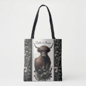 Boho Highland Cow Tasche (Vorderseite)