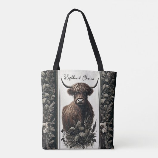 Boho Highland Cow Tasche (Rückseite)