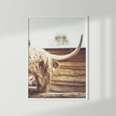 Boho Highland Cow Wall Art Poster