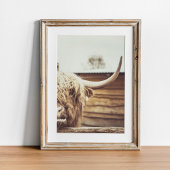 Boho Highland Cow Wall Art Poster