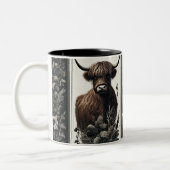 Boho Highland Cow Zweifarbige Tasse (Links)