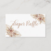 Boho Highland Kuh Pampas Gras-Windelpreisverlosung Begleitkarte (Rückseite)