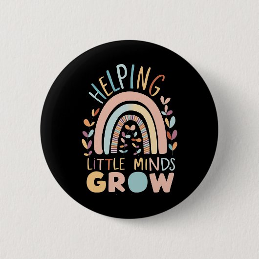 Boho hilft Little Minds dabei, Teak zu züchten Button (Vorderseite)