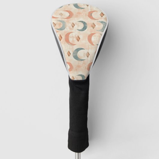 Boho Himmelblumen-Mondmuster (6) Golf Headcover (Vorderseite)