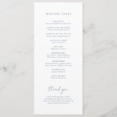 Boho-Himmelhochzeit Programm (Rückseite)