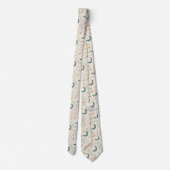 Boho-Himmels-Blumen-Mond-Muster (1) Krawatte (Rückseite)