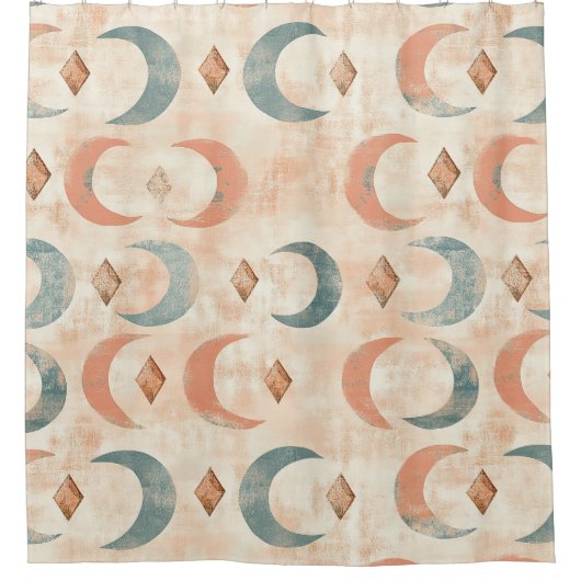Boho-Himmels-Blumen-Mond-Muster (6) Duschvorhang (Vorderseite)