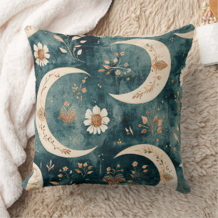 Boho-Himmels-Blumen-Mond-Muster (9) Kissen