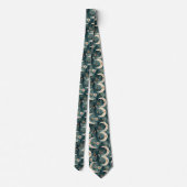 Boho-Himmels-Blumen-Mond-Muster (9) Krawatte (Rückseite)