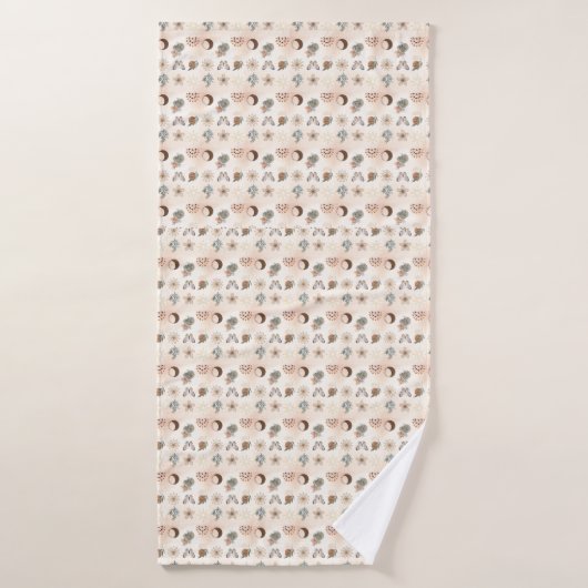 Boho-Himmels-Blumenmuster Badehandtuch (Badehandtuch)