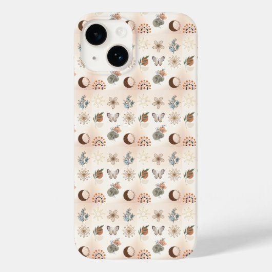 Boho-Himmels-Blumenmuster Case-Mate iPhone Hülle (Rückseite)