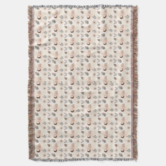 Boho-Himmels-Blumenmuster Decke (Vorderseite Vertikal)