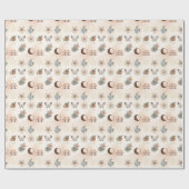 Boho-Himmels-Blumenmuster Geschenkpapier (Flach)