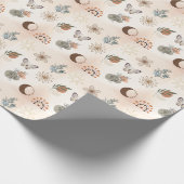 Boho-Himmels-Blumenmuster Geschenkpapier (Ecke)