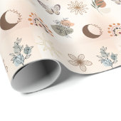 Boho-Himmels-Blumenmuster Geschenkpapier (Rolleneckpunkt)