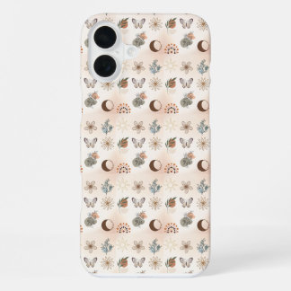 Boho-Himmels-Blumenmuster iPhone 16 Plus Hülle