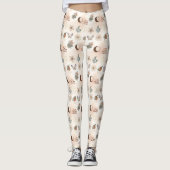 Boho-Himmels-Blumenmuster Leggings (Vorderseite)