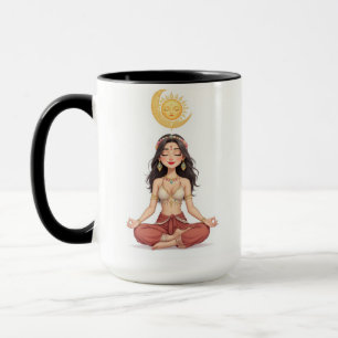 Boho-Himmels-Meditationsfrau-Keramikbecher Tasse