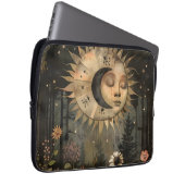 Boho Himmels-Sonne-Mond-Wildblumengarten Laptopschutzhülle (Vorne Rechts)