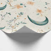 Boho Himmelsblumen-Mondmuster (1) Geschenkpapier (Ecke)