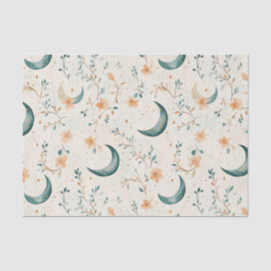 Boho Himmelsblumen-Mondmuster (1) Seidenpapier