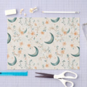 Boho Himmelsblumen-Mondmuster (1) Seidenpapier (Handwerk)