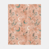 Boho Himmelsblumen-Mondmuster (4) Fleecedecke (Vorderseite)