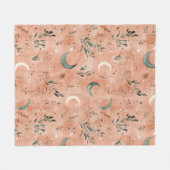 Boho Himmelsblumen-Mondmuster (4) Fleecedecke (Vorderseite (Horizontal))