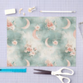 Boho Himmelsblumen-Mondmuster (7) Seidenpapier (Handwerk)