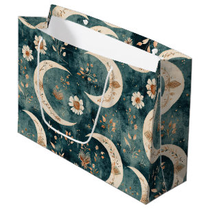 Boho Himmelsblumen-Mondmuster (9) Große Geschenktüte