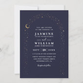 Boho-Himmelsbogen-Mondnacht-QR-Code-Hochzeit Einladung (Vorderseite)