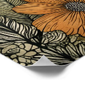 Boho Himmelsgold Mond Berg Wildblume Poster (Ecke)