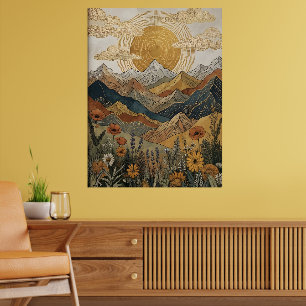 Boho Himmelsmandala Sonnenbergwiese Poster